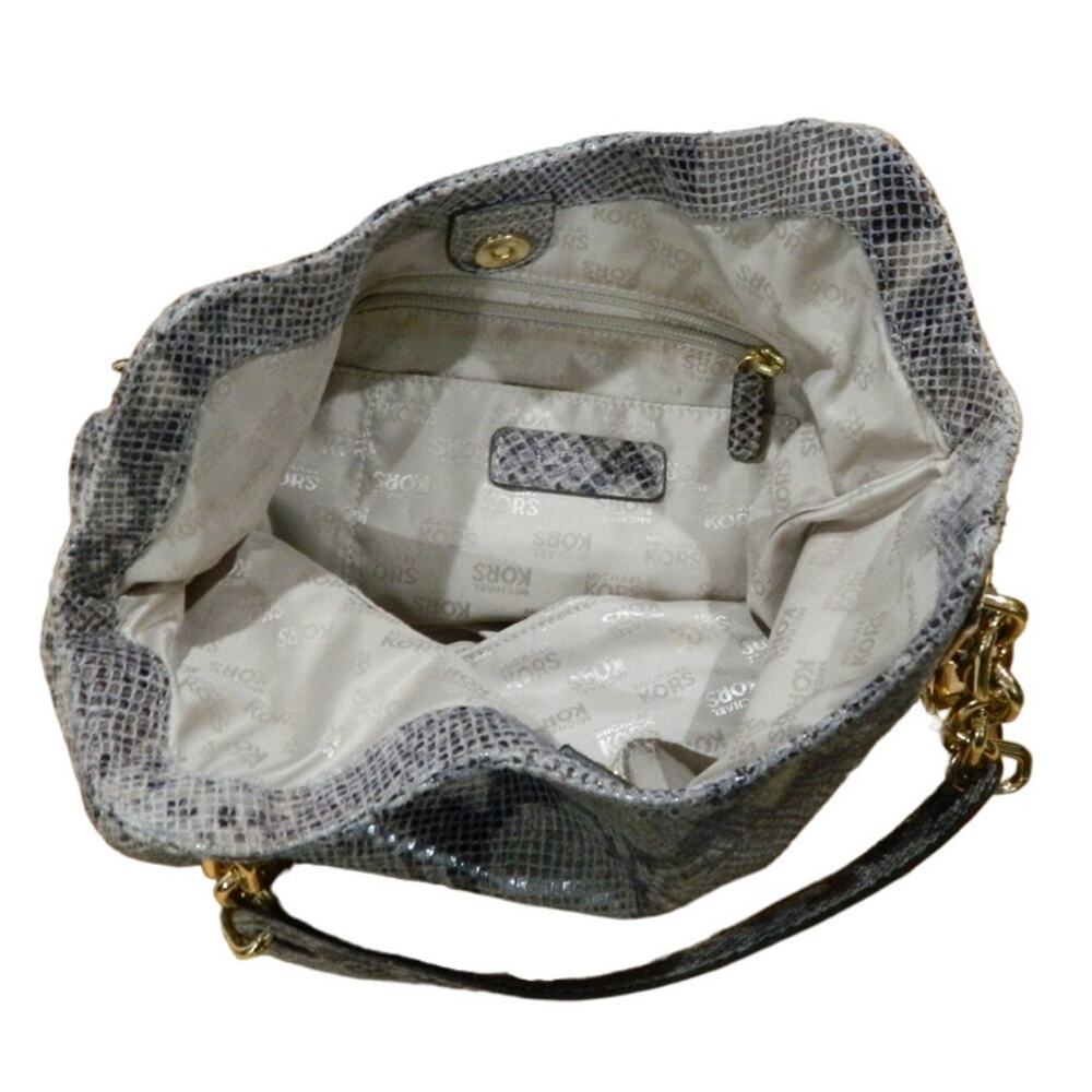 Michael Kors Gray Python Design Handbag Purse W D… - image 7